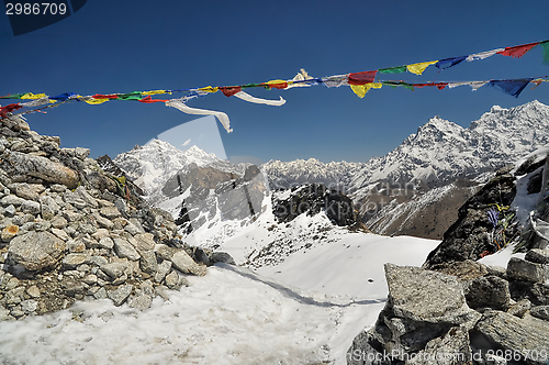 Image of Prayer flags in Himalayas