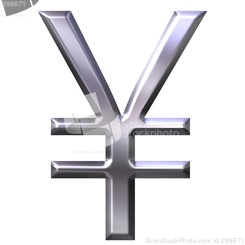 Image of 3D Silver Yen Symbol