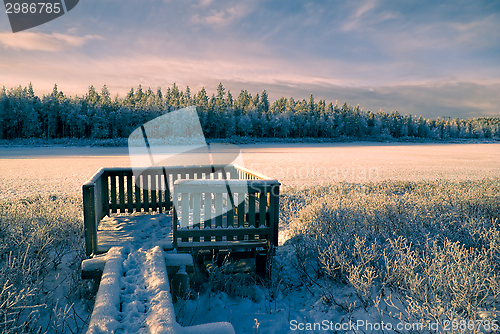 Image of Sunlit frozen viewpoint