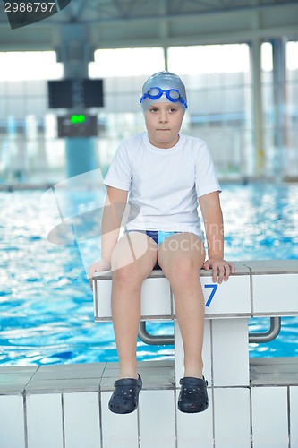 Image of children group  at swimming pool