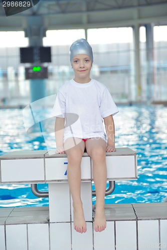 Image of children group  at swimming pool