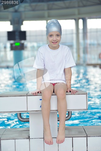Image of children group  at swimming pool