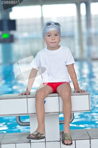 Image of children group  at swimming pool