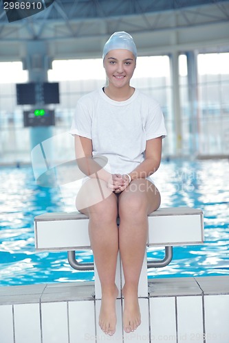 Image of children group  at swimming pool