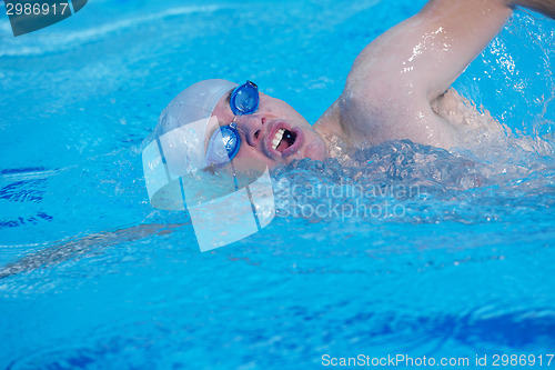 Image of children group  at swimming pool