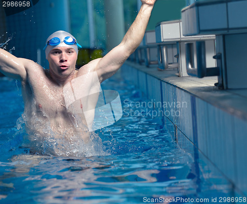 Image of children group  at swimming pool