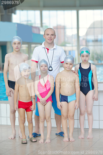 Image of children group  at swimming pool
