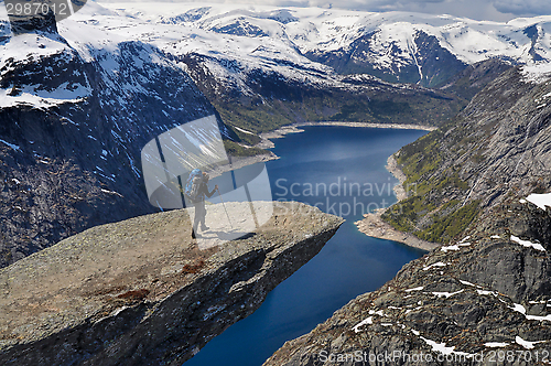 Image of Hiker on Trolltunga, Norway