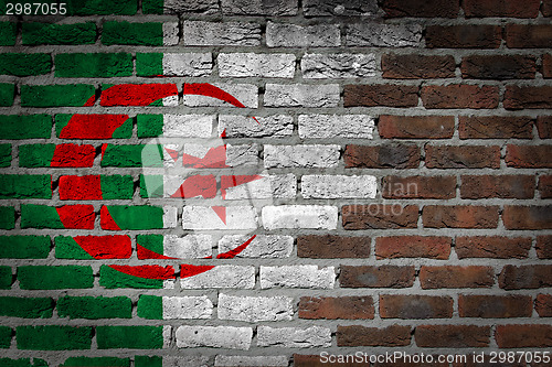 Image of Brick wall texture with flag