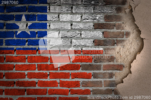 Image of Dark brick wall with plaster - Chile