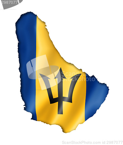 Image of Barbados flag map