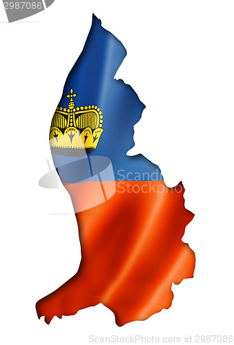Image of Liechtenstein flag map