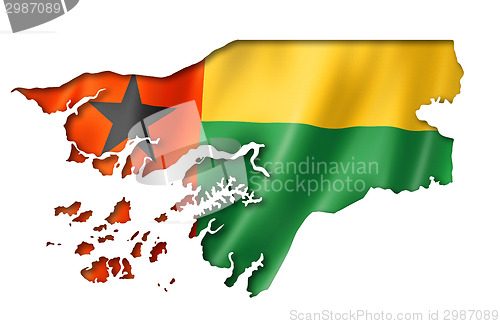 Image of Guinea Bissau flag map