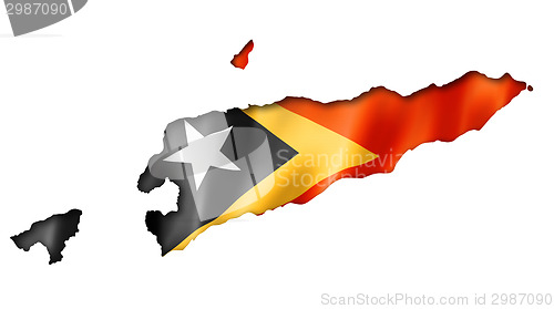Image of East Timor flag map