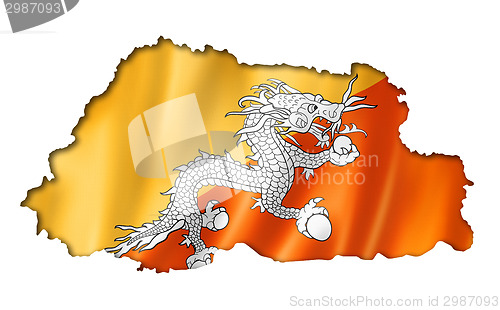 Image of Bhutan flag map