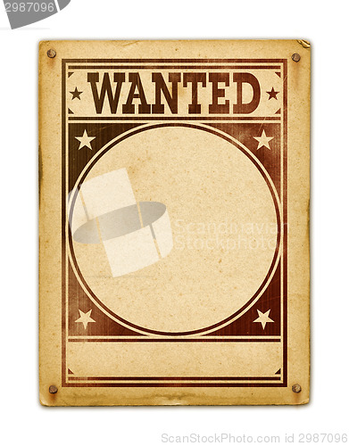 Image of Wanted poster isolated on white