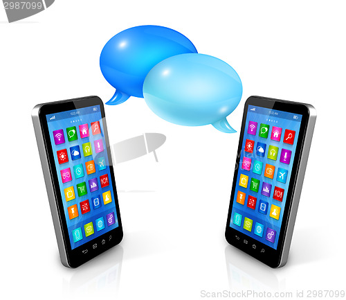 Image of Speech bubbles and mobile phones