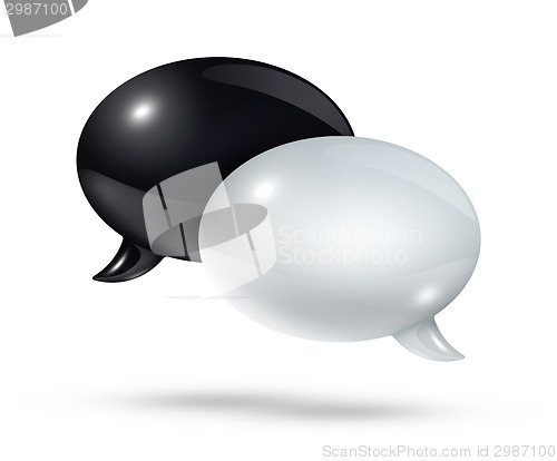 Image of Black and white speech bubbles