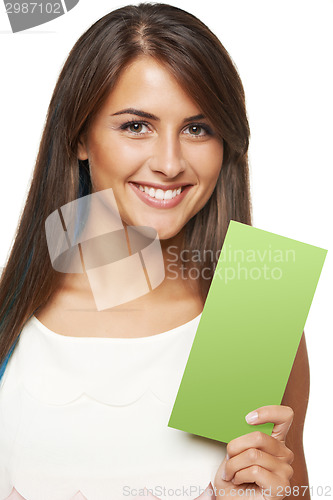 Image of Woman with banner