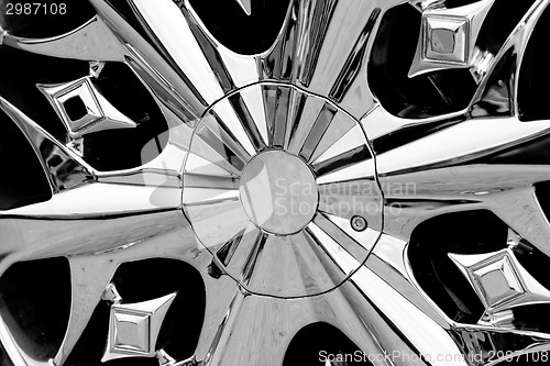 Image of Detail photo of a car rim