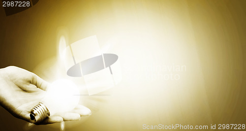 Image of Background with lit lightbulb