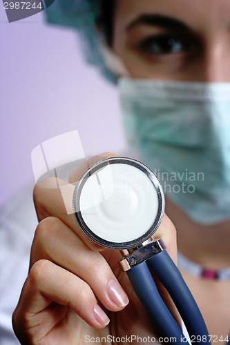 Image of Young doctor with stethoscope.