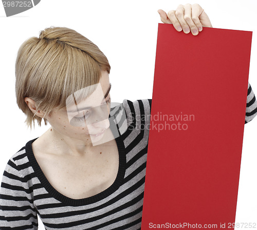 Image of Woman holding a paper