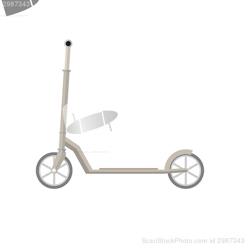 Image of Flat vector illustration of gray Kick Scooter