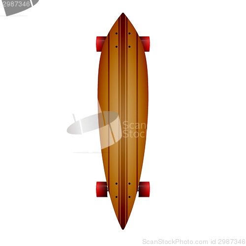 Image of Vector illustration of wooden longboard
