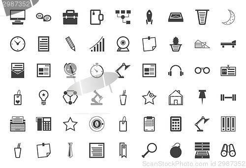 Image of Black icons vector collection for freelance and business