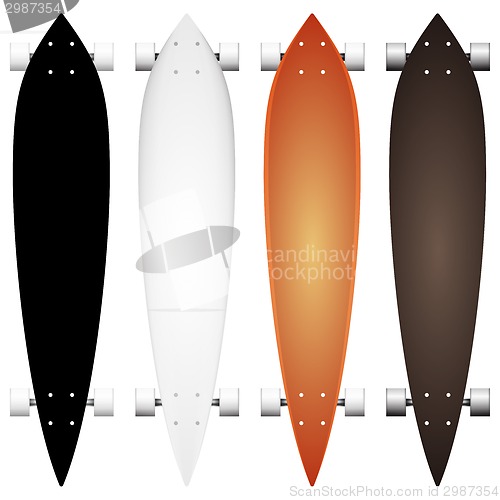 Image of Colored vector mock-up for longboards