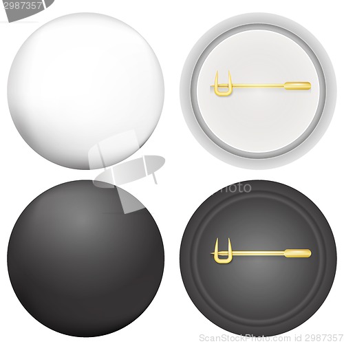 Image of Vector illustration of blank badges mock-up
