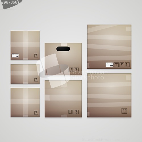 Image of Vector illustration of cardboard boxes