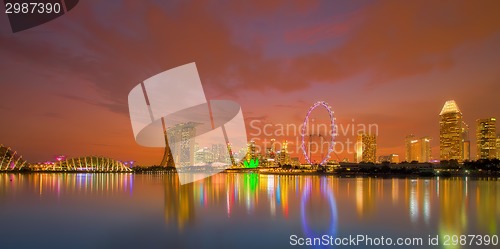 Image of Singapore Skyline at sunset