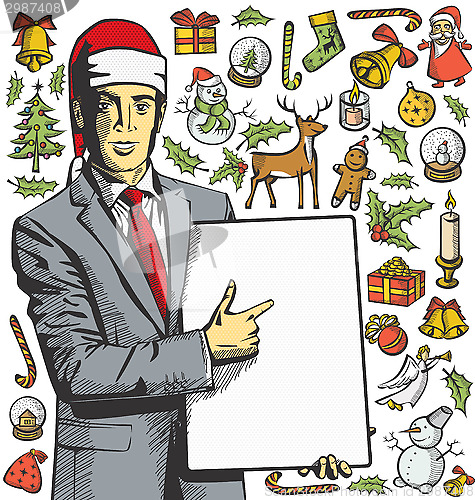 Image of Christmas Card With Man