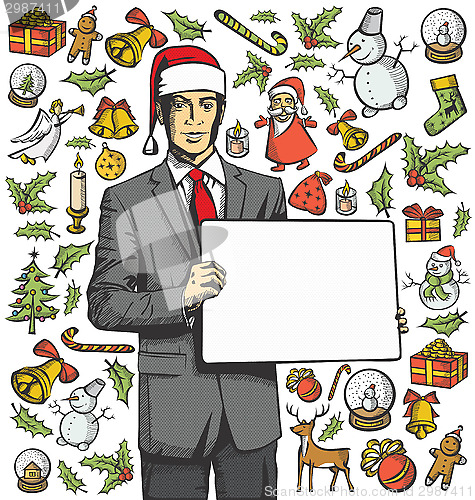 Image of Christmas Card With Man