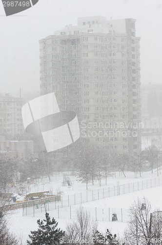 Image of Snowstorm in the city