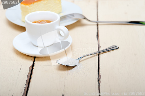 Image of italian espresso coffee and cheese cake