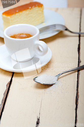 Image of italian espresso coffee and cheese cake