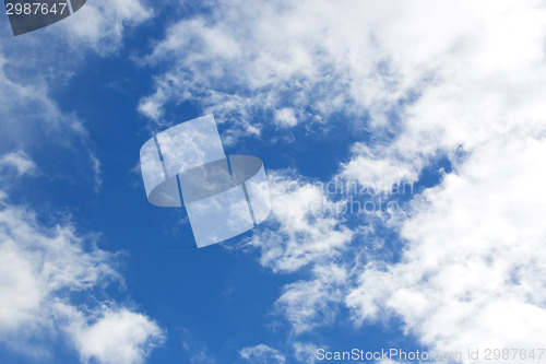 Image of Blue sky with white clouds