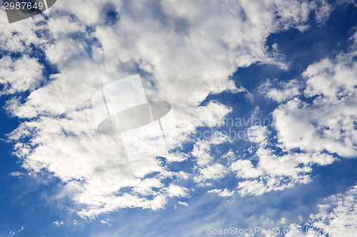 Image of Blue sky with white clouds