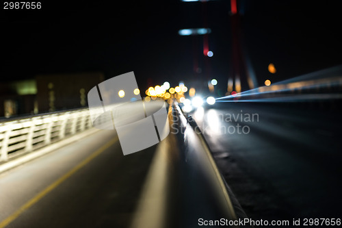 Image of Empty bridge at night