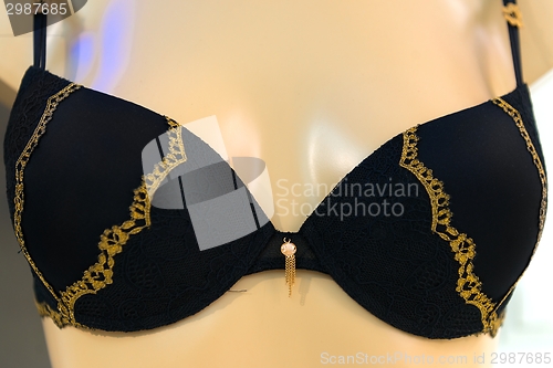 Image of Black bra with decoration