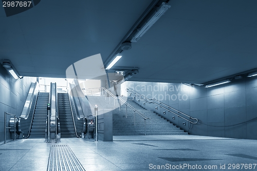 Image of Moving escalator in the business center