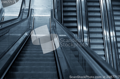 Image of Moving escalator in the business center