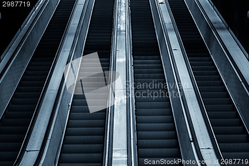 Image of Moving escalator in the business center