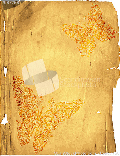 Image of Tattered old paper page