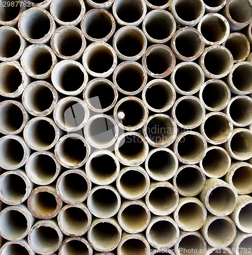 Image of Stack of metal pipes