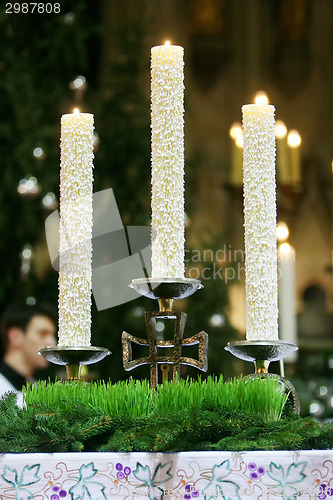 Image of Candles on church altar