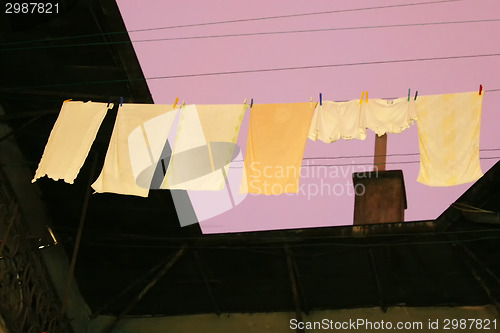 Image of Laundry drying on washing line